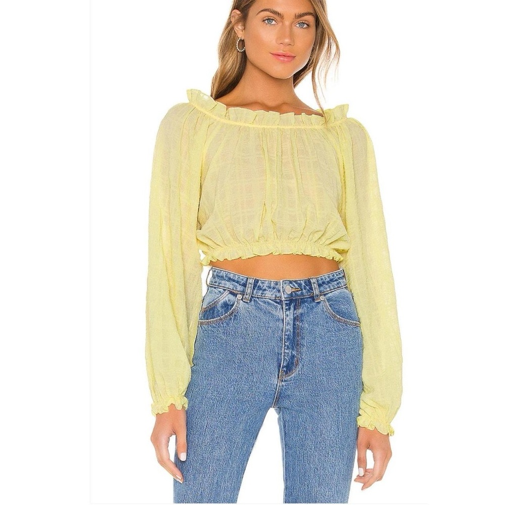 Tularosa Yellow Crop Blouse